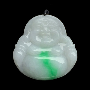 糯冰种飘翠玉佛挂件