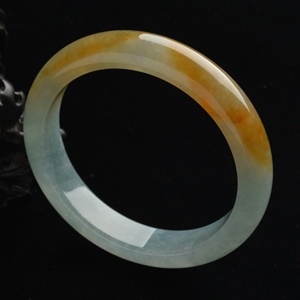 (超值推荐)糯冰种晴水黄翡手镯(58.2mm)