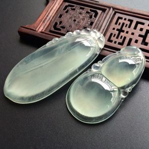 (超值推荐)冰种晴水福瓜/葫芦挂件(一对)