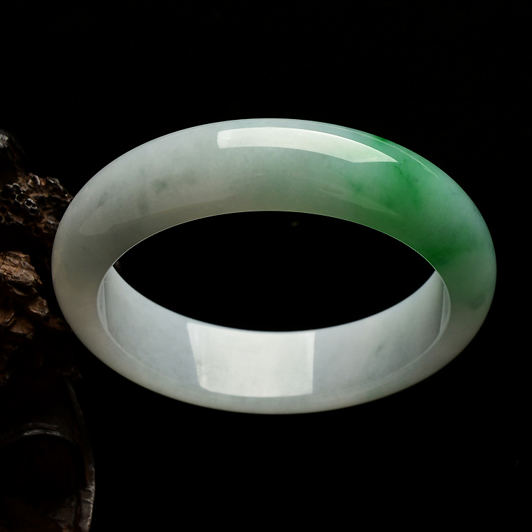 （超值推荐）糯冰种飘翠手镯（58mm）