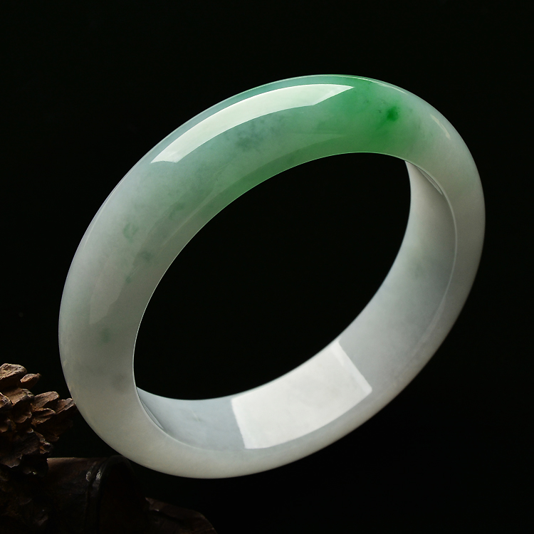 （超值推荐）糯冰种飘翠手镯（58mm）