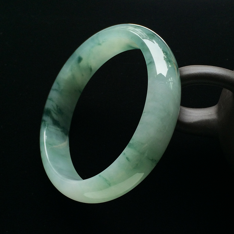 （超值推荐）糯冰种飘花手镯（57.1mm）