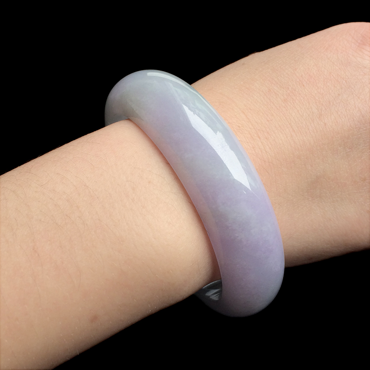（超值推荐）糯冰种紫罗兰飘花手镯（58.6mm）