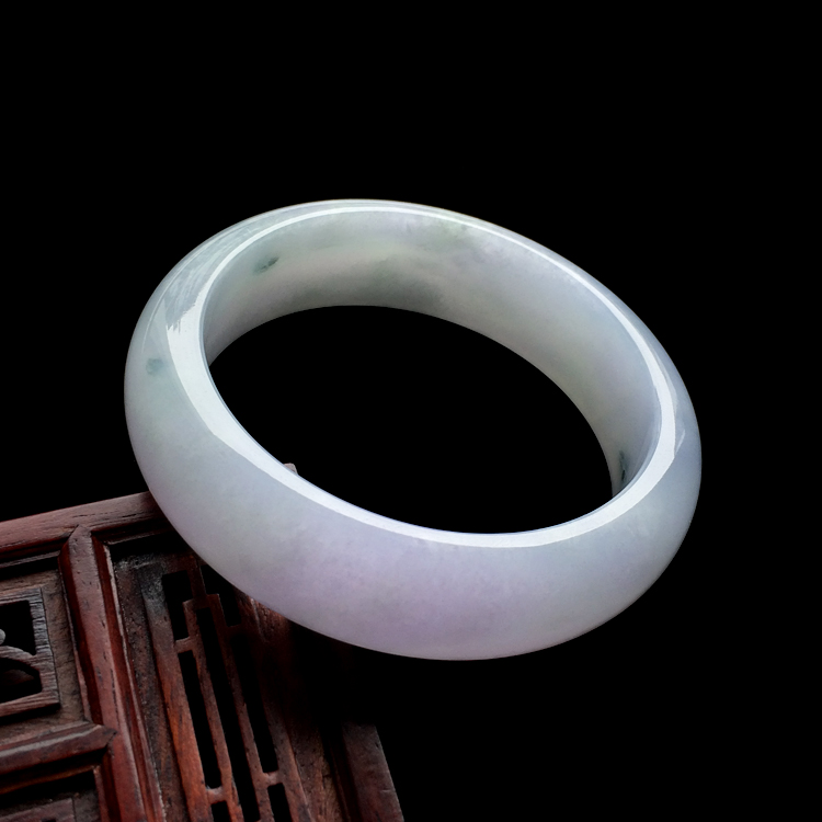 （超值推荐）糯冰种紫罗兰飘花手镯（58.6mm）