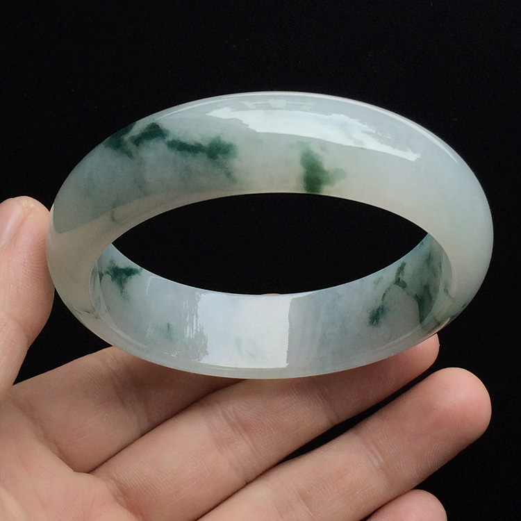 （超值推荐）糯冰种飘花手镯（59mm）