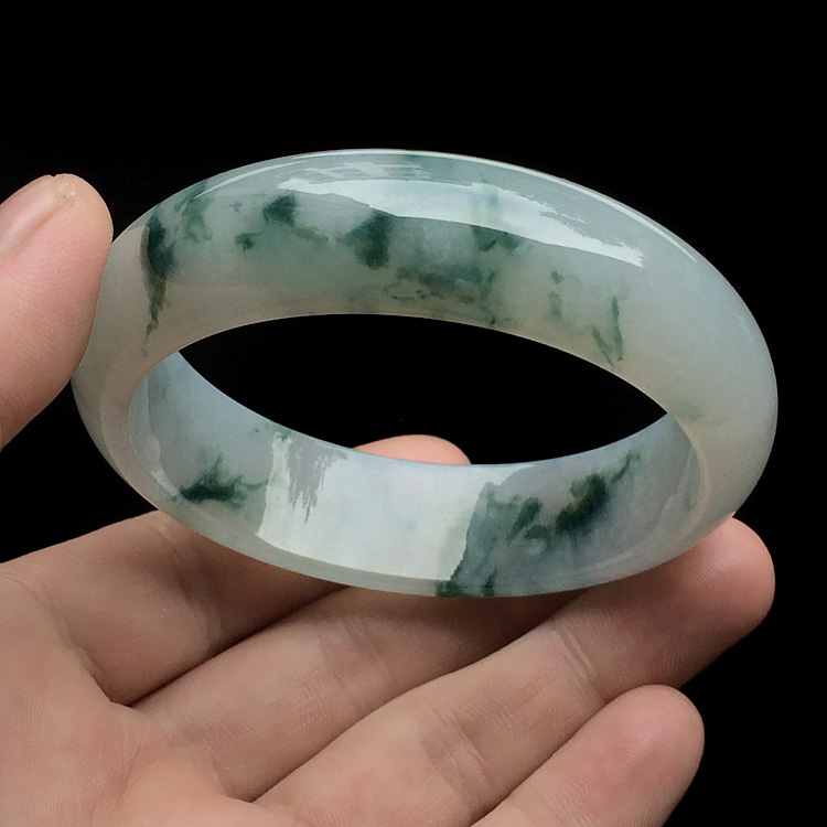 （超值推荐）糯冰种飘花手镯（59mm）
