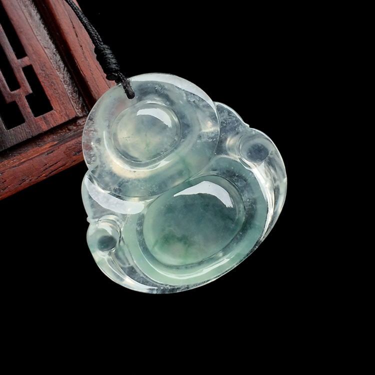 （超值推荐）冰玻种飘花玉佛挂件