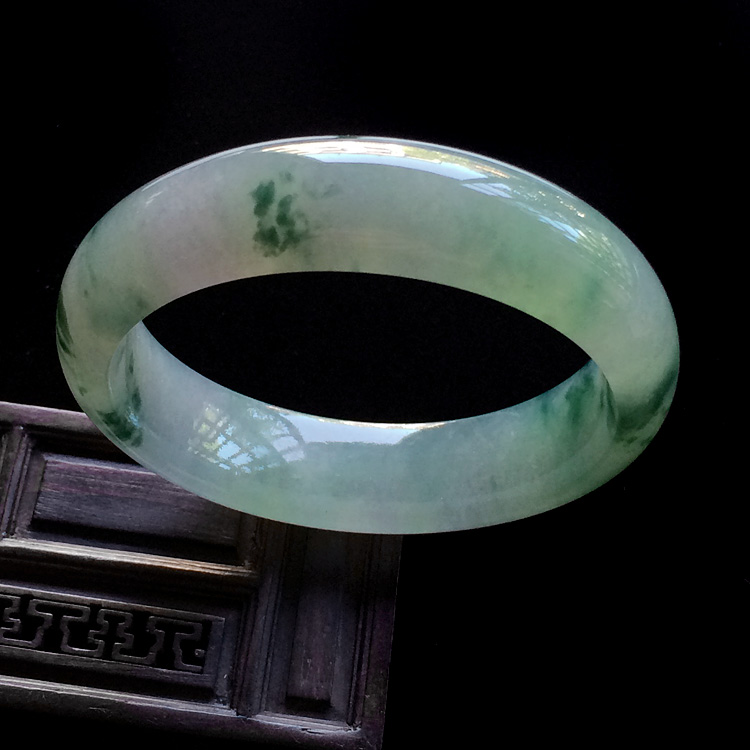 （超值推荐）糯冰种飘花手镯（58.5mm）