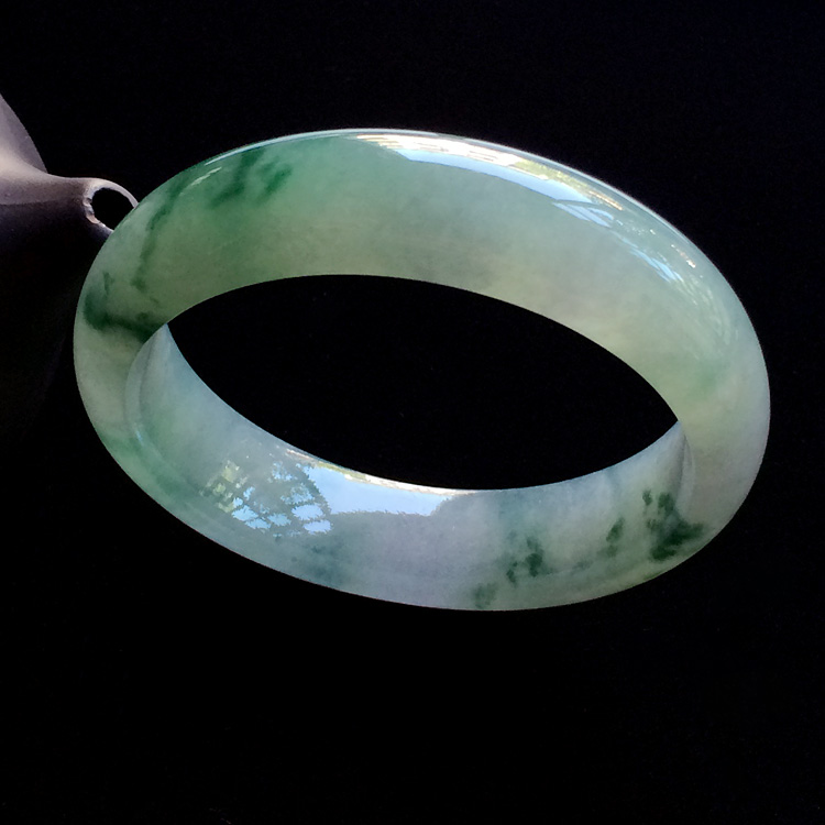 （超值推荐）糯冰种飘花手镯（58.5mm）