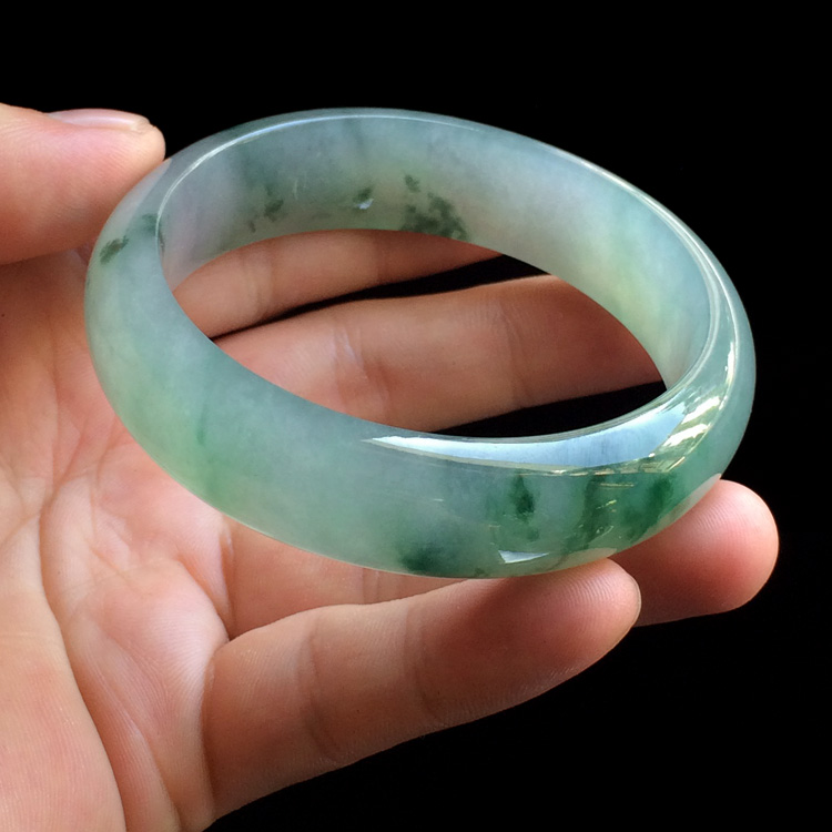 （超值推荐）糯冰种飘花手镯（58.5mm）