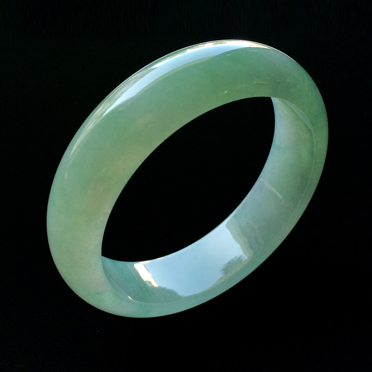 （超值推荐）糯冰种飘花手镯（56.3mm）