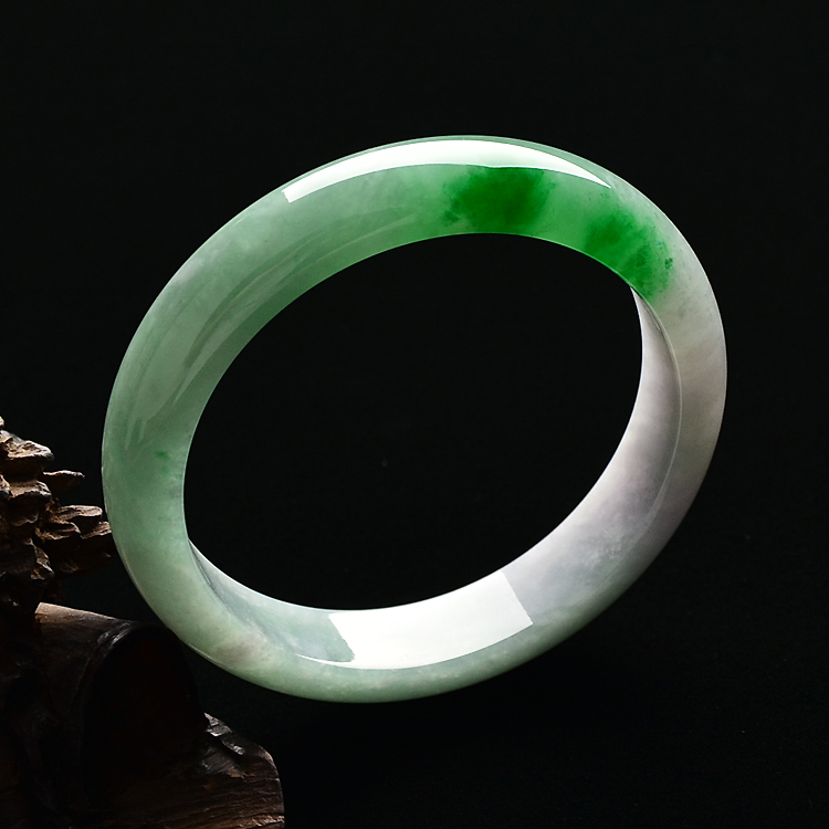（超值推荐）糯冰种飘阳绿手镯（54.8mm）