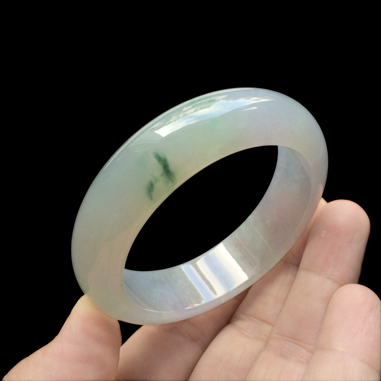 （超值推荐）糯冰种淡紫罗兰飘花手镯（56.2mm）