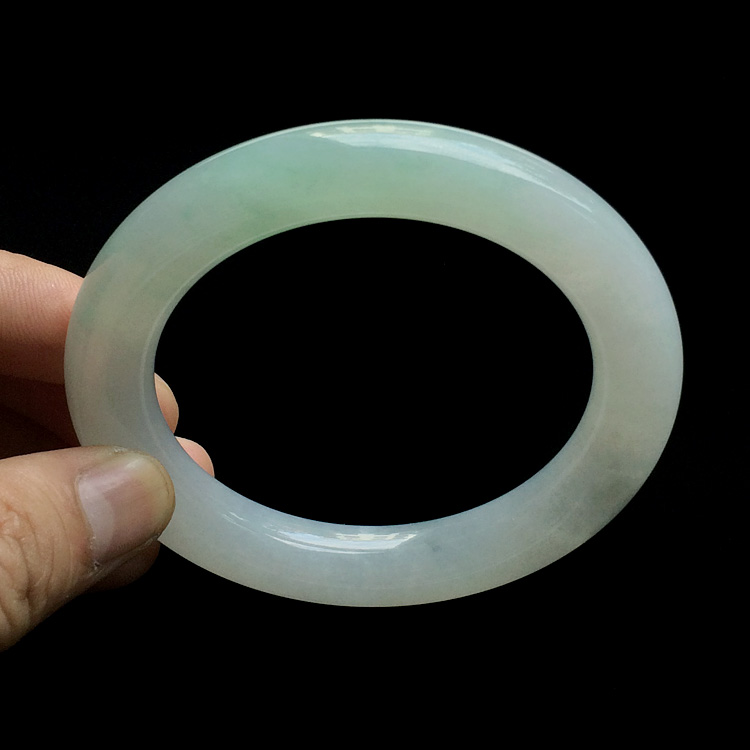 （超值推荐）糯冰种晴水圆条手镯（58mm）