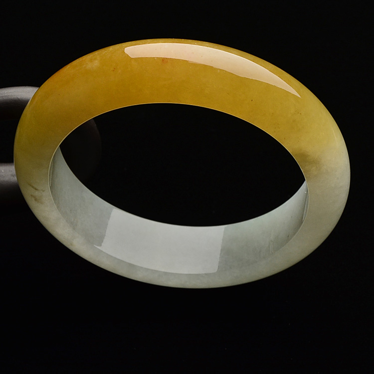 糯冰种鸡油黄手镯一对（55.1mm/56mm）