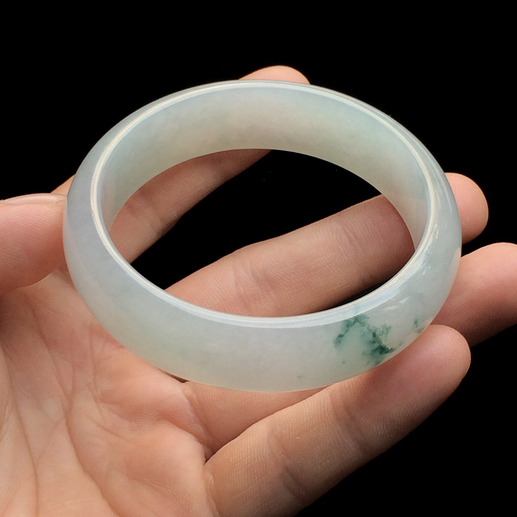 （超值推荐）糯冰种飘花手镯（54.5mm）