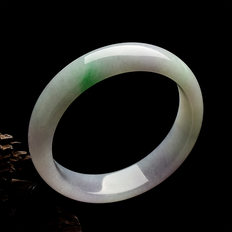 （超值推荐）糯冰种春带彩手镯（55.8mm）