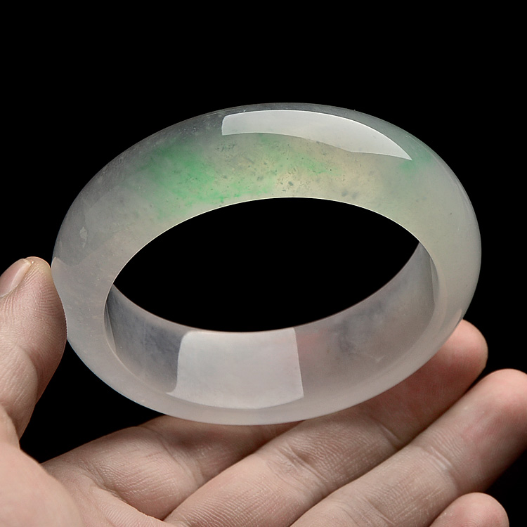（超值推荐）冰玻种飘翠手镯（57.5mm）