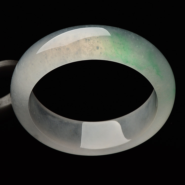 （超值推荐）冰玻种飘翠手镯（57.5mm）