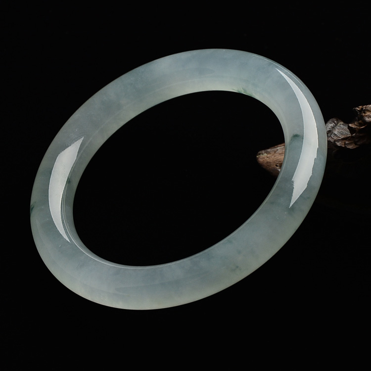 （超值推荐）冰种飘花圆条手镯（55.7mm）