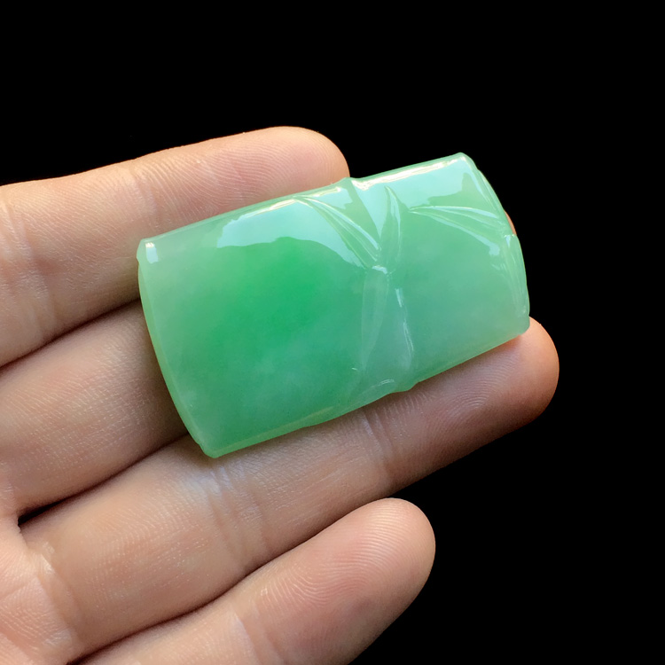糯冰种绿晴水节节高挂件