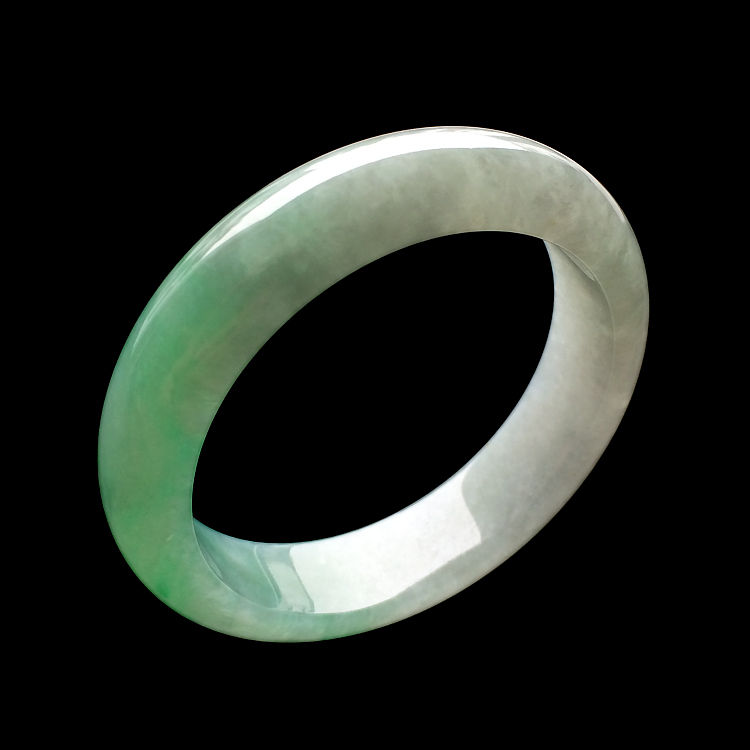 （超值推荐）糯冰种飘翠手镯（56.3mm）