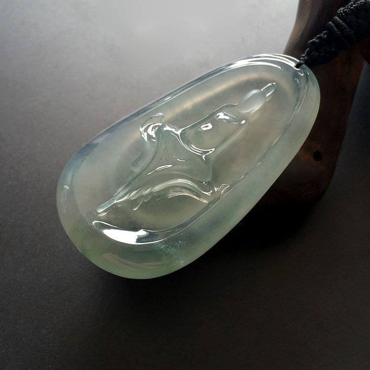 （超值推荐）冰种晴水略飘花自在心挂件