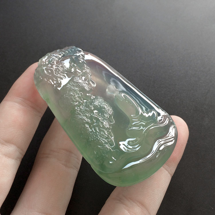 （超值推荐）冰种晴水略飘花禅韵挂件