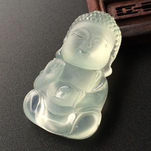 (超值推荐)冰玻种淡晴水宝宝胸坠面