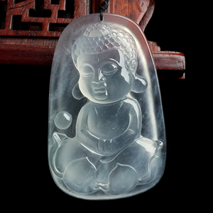 （超值推荐）冰玻种淡晴水宝宝佛挂件
