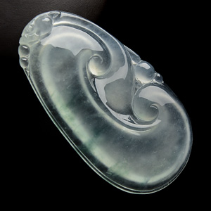 （超值推荐）冰玻种飘花如意挂件