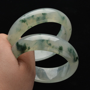 (超值推荐)冰种飘花手镯(一对)(57.8mm/59mm)