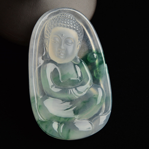 （超值推荐）冰种飘绿花宝宝佛挂件