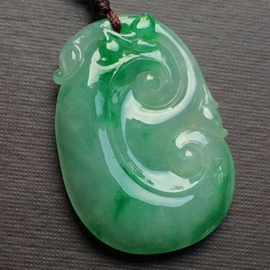 （超值推荐）糯冰种飘翠如意挂件