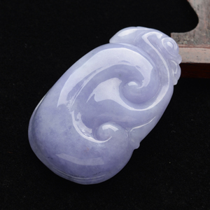 (超值推荐)糯冰种紫罗兰如意挂件