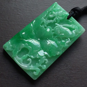 糯冰种翠色一路连科挂件