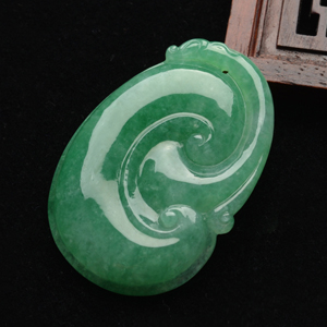 (超值推荐)糯冰种水草绿如意挂件