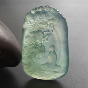 （超值推荐）冰种晴水略飘花禅韵挂件