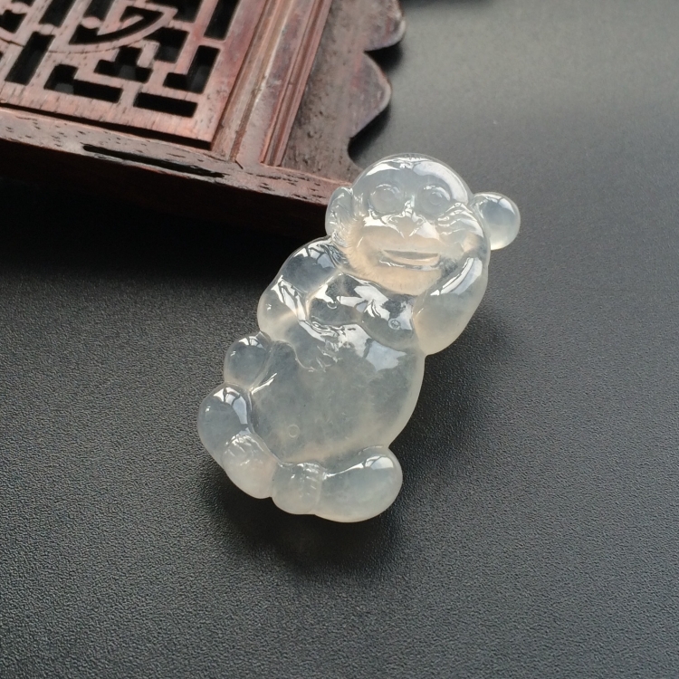 (超值推荐)冰种无色猴子挂件