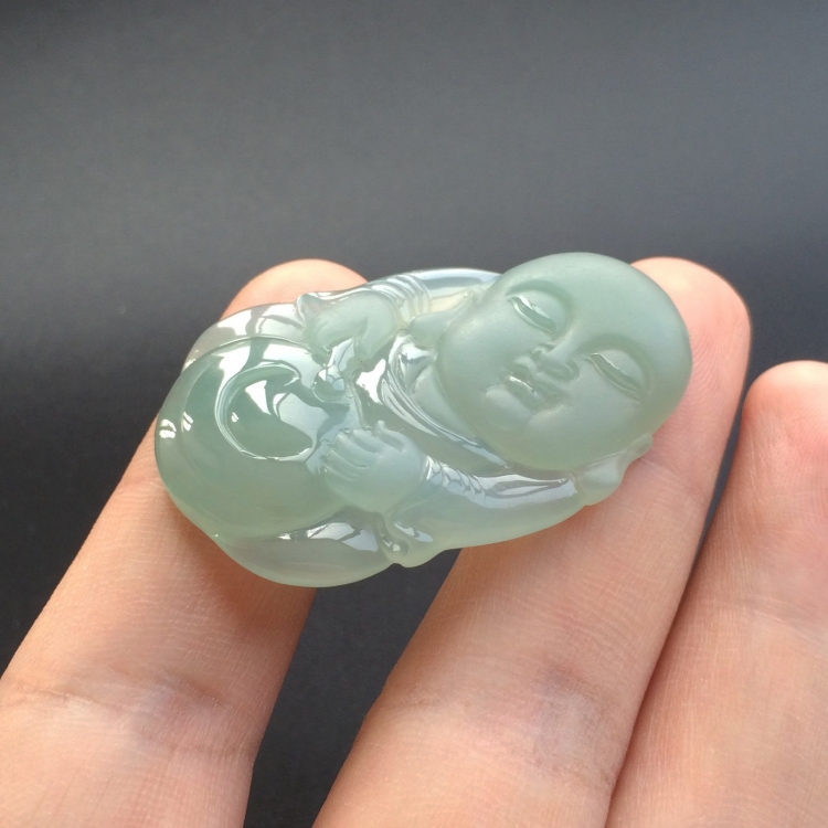 (超值推荐)冰种晴水小沙弥挂件