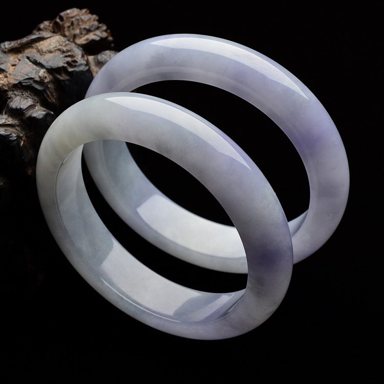 （超值推荐）糯冰种紫罗兰手镯一对（56.5mm）(56.5mm)