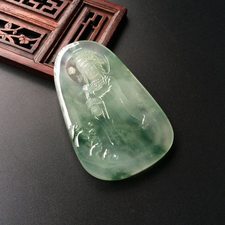 (超值推荐)冰玻种飘花妈祖挂件