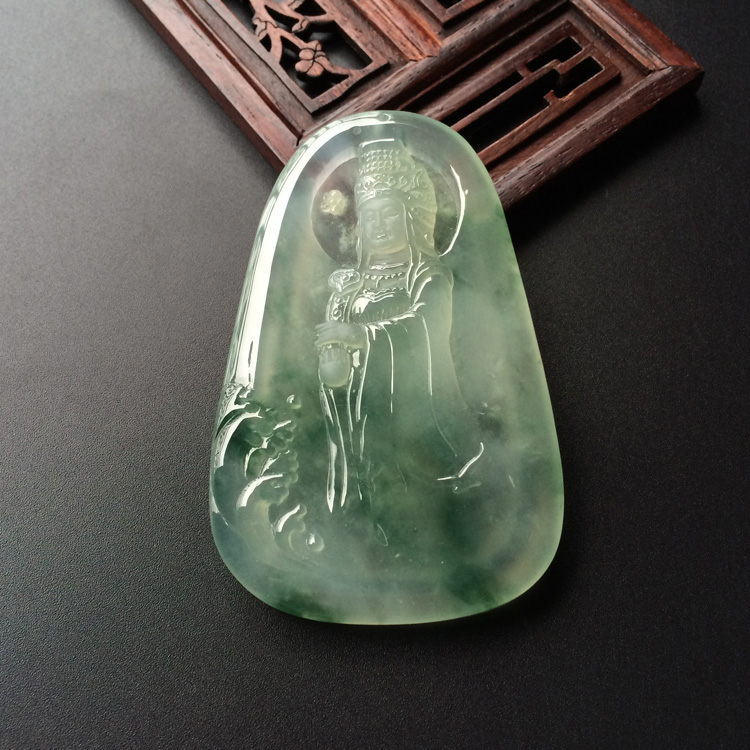 (超值推荐)冰玻种飘花妈祖挂件