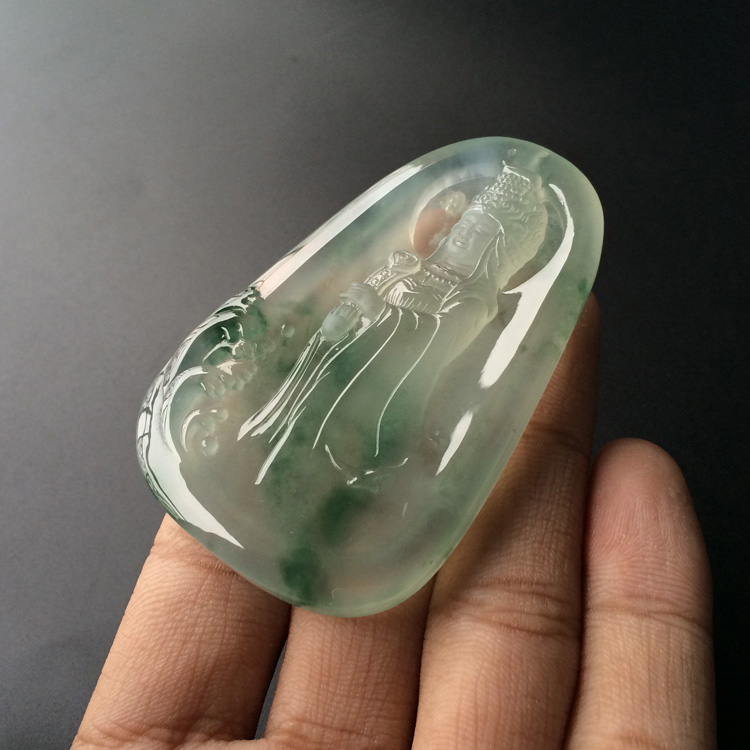 (超值推荐)冰玻种飘花妈祖挂件