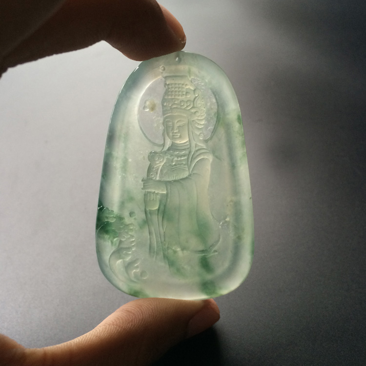 (超值推荐)冰玻种飘花妈祖挂件