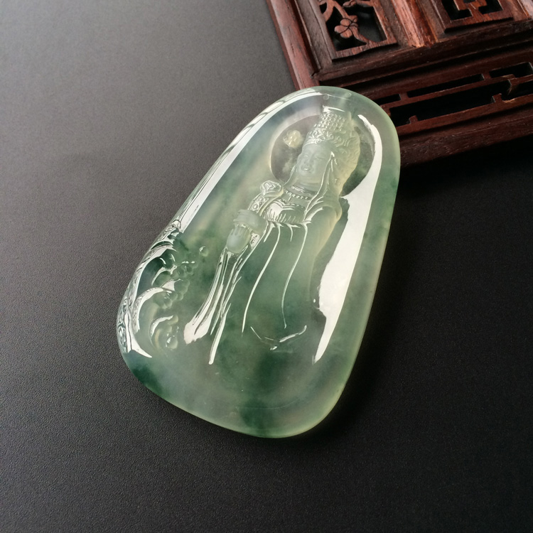 (超值推荐)冰玻种飘花妈祖挂件