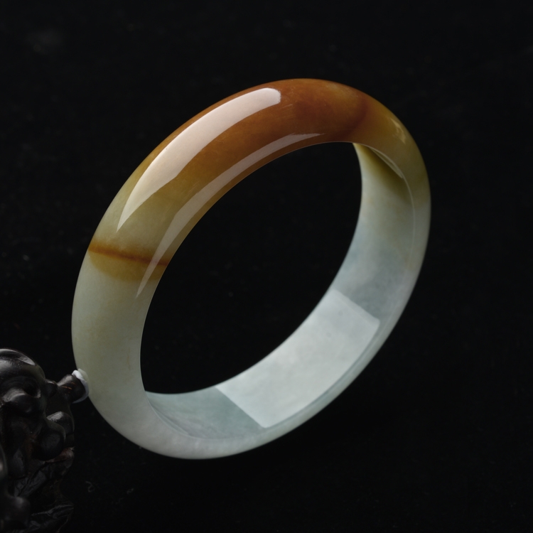 (超值推荐)糯冰种晴水褐黄翡手镯(59.6mm)