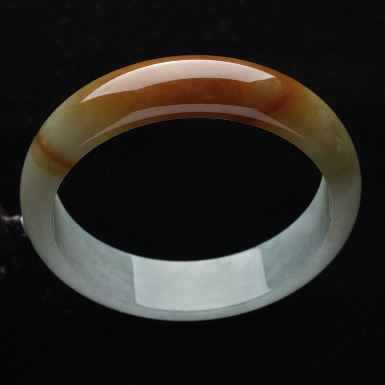 (超值推荐)糯冰种晴水褐黄翡手镯(59.6mm)