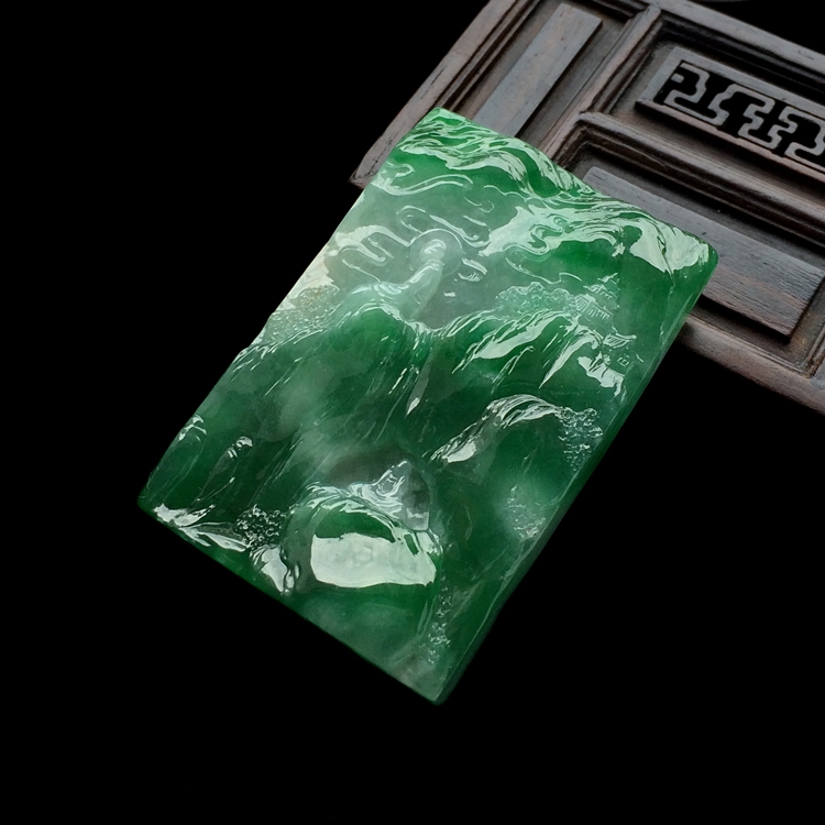 （超值推荐）糯冰种深绿悟道挂件