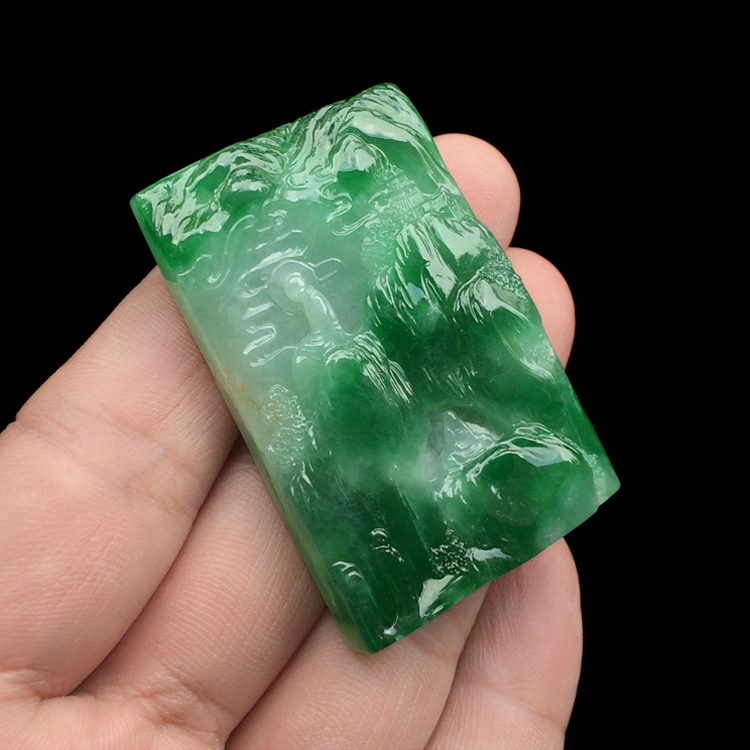 （超值推荐）糯冰种深绿悟道挂件
